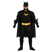 Op deze afbeelding zie je een Kostuums, van het merk Guirca. Zwart Batman Gotham Kostuum