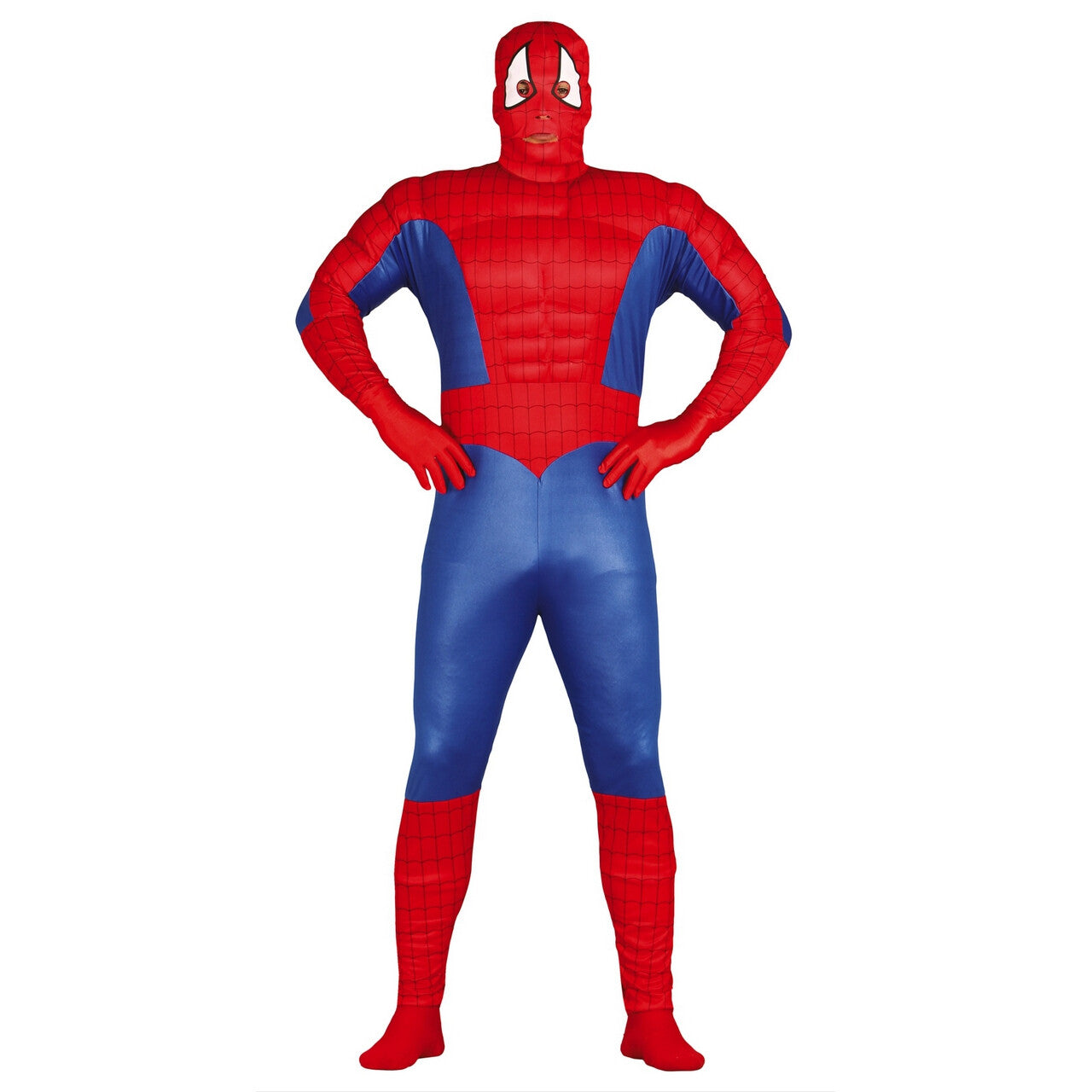 Op deze afbeelding zie je een Kostuums, van het merk Guirca. Breedgeschouderde Superheld Man Kostuum