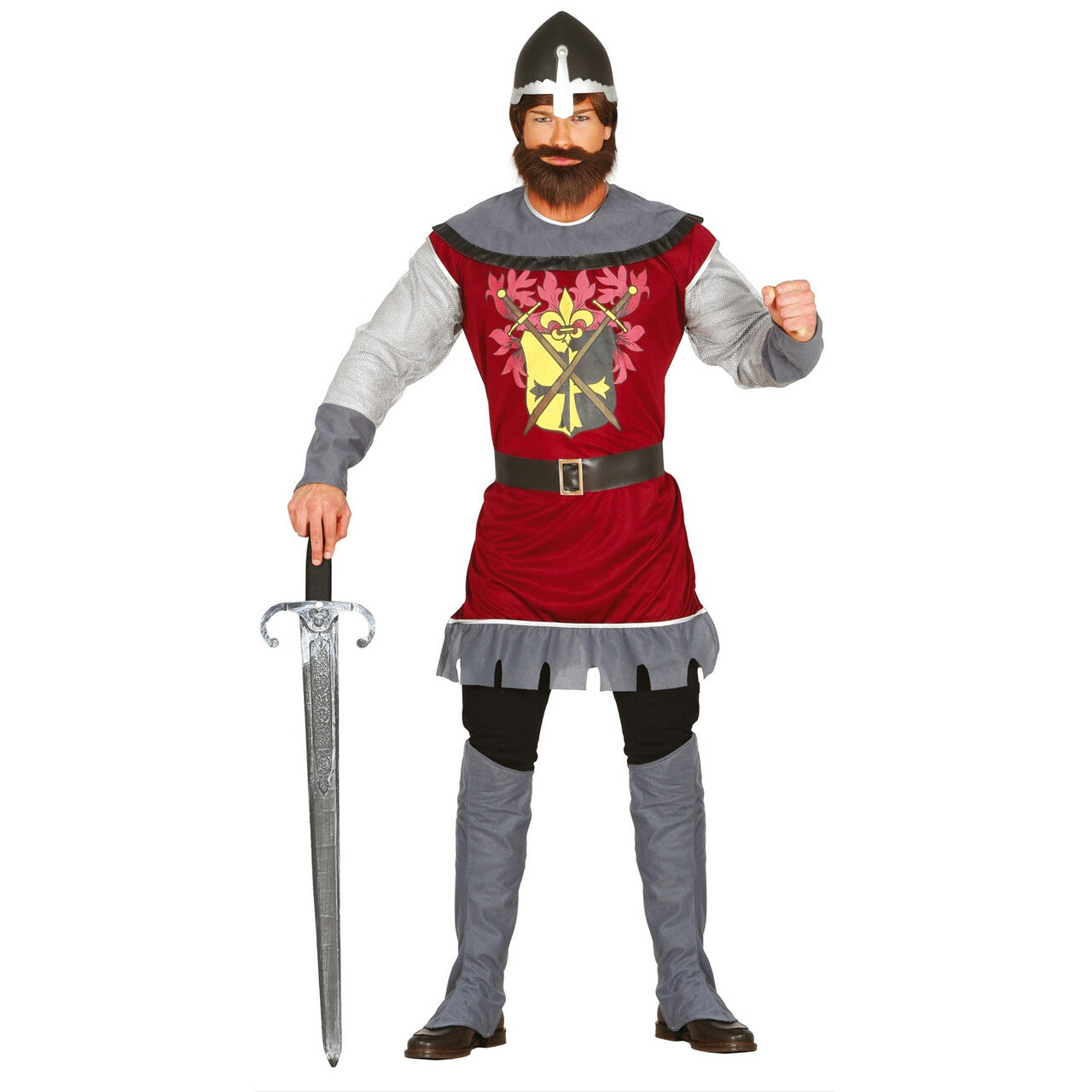 Op deze afbeelding zie je een Kostuums, van het merk Guirca. Kruistocht Ridder Rood Man Kostuum