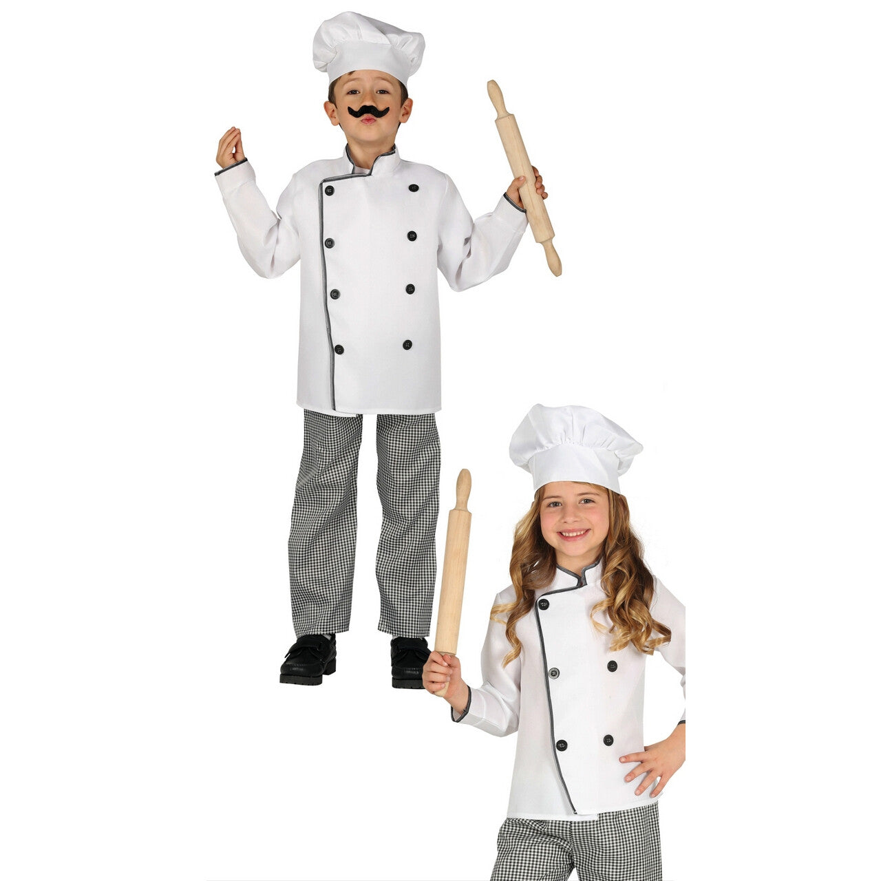 Op deze afbeelding zie je een Kostuums, van het merk Guirca. Top Kok Sterren Restaurant Jongen Kostuum