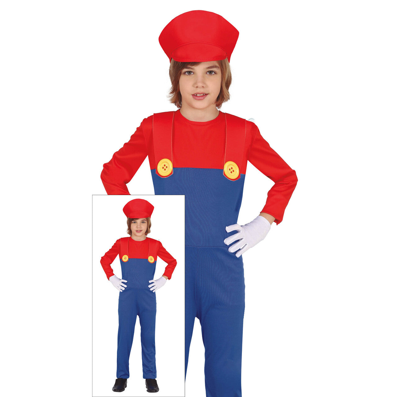 Op deze afbeelding zie je een Kostuums, van het merk Guirca. Stoer Mario Overall Jongen Kostuum
