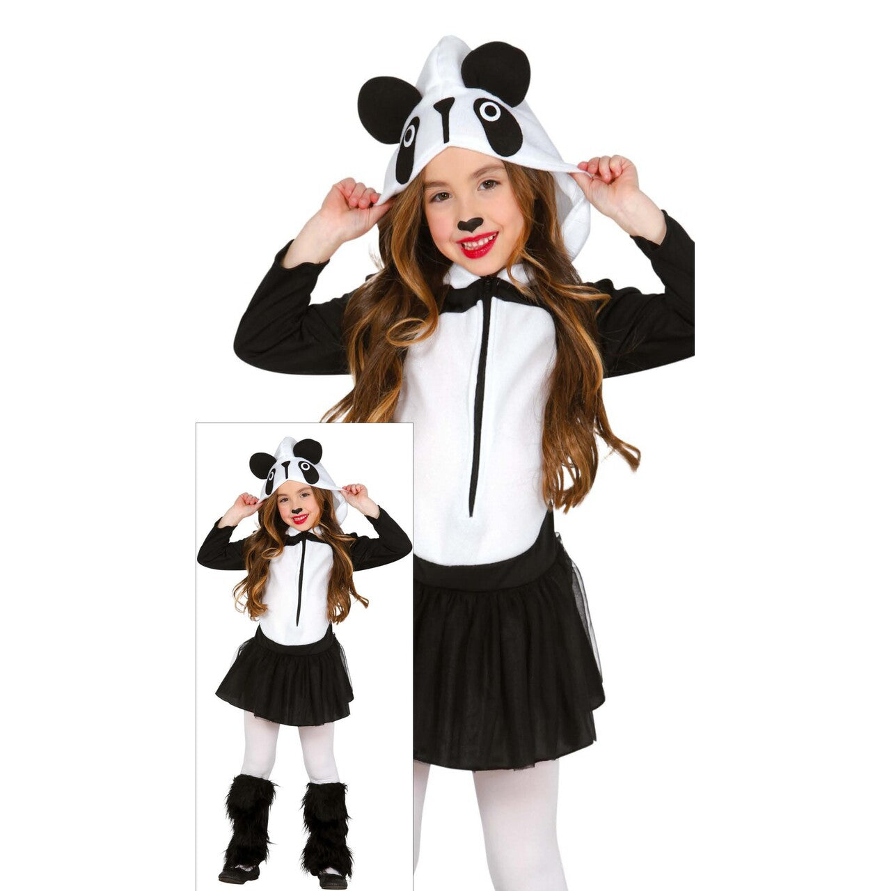 Op deze afbeelding zie je een Kostuums, van het merk Guirca. Reuze Lieve Panda Meisje Kostuum