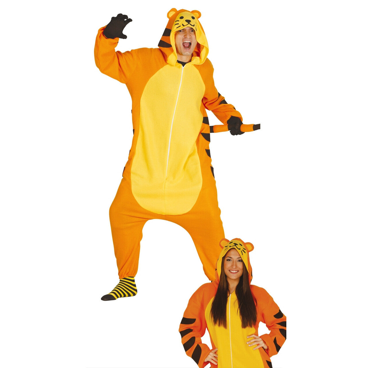 Op deze afbeelding zie je een Kostuums, van het merk Guirca. Soepele Tijger Jumpsuit Vrouw Kostuum