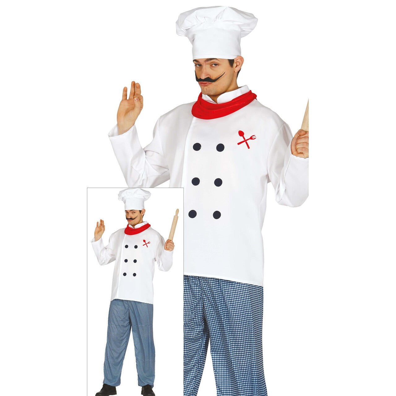 Op deze afbeelding zie je een Kostuums, van het merk Guirca. Le Chef Bon Appetite Man Kostuum