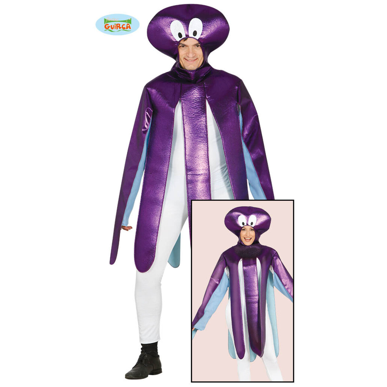 Op deze afbeelding zie je een Kostuums, van het merk Guirca. Paarse Diepzee Octopus Kostuum
