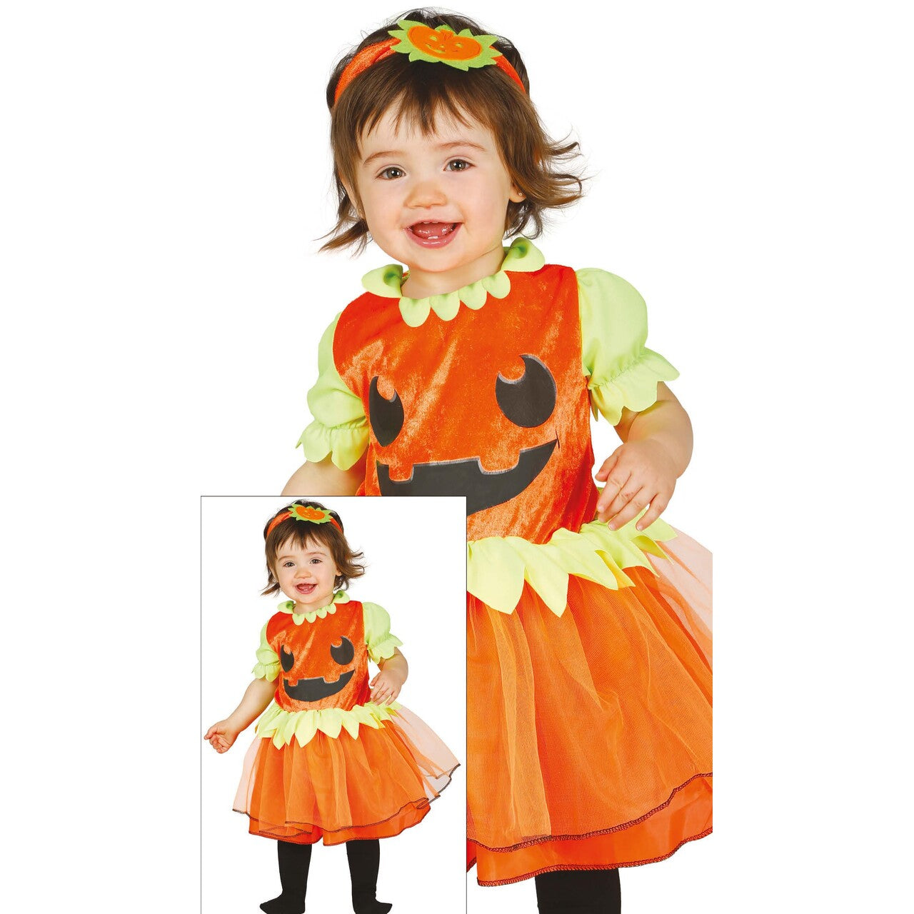 Op deze afbeelding zie je een Kostuums, van het merk Guirca. Pompoen Prinsesje Halloween Meisje Kostuum
