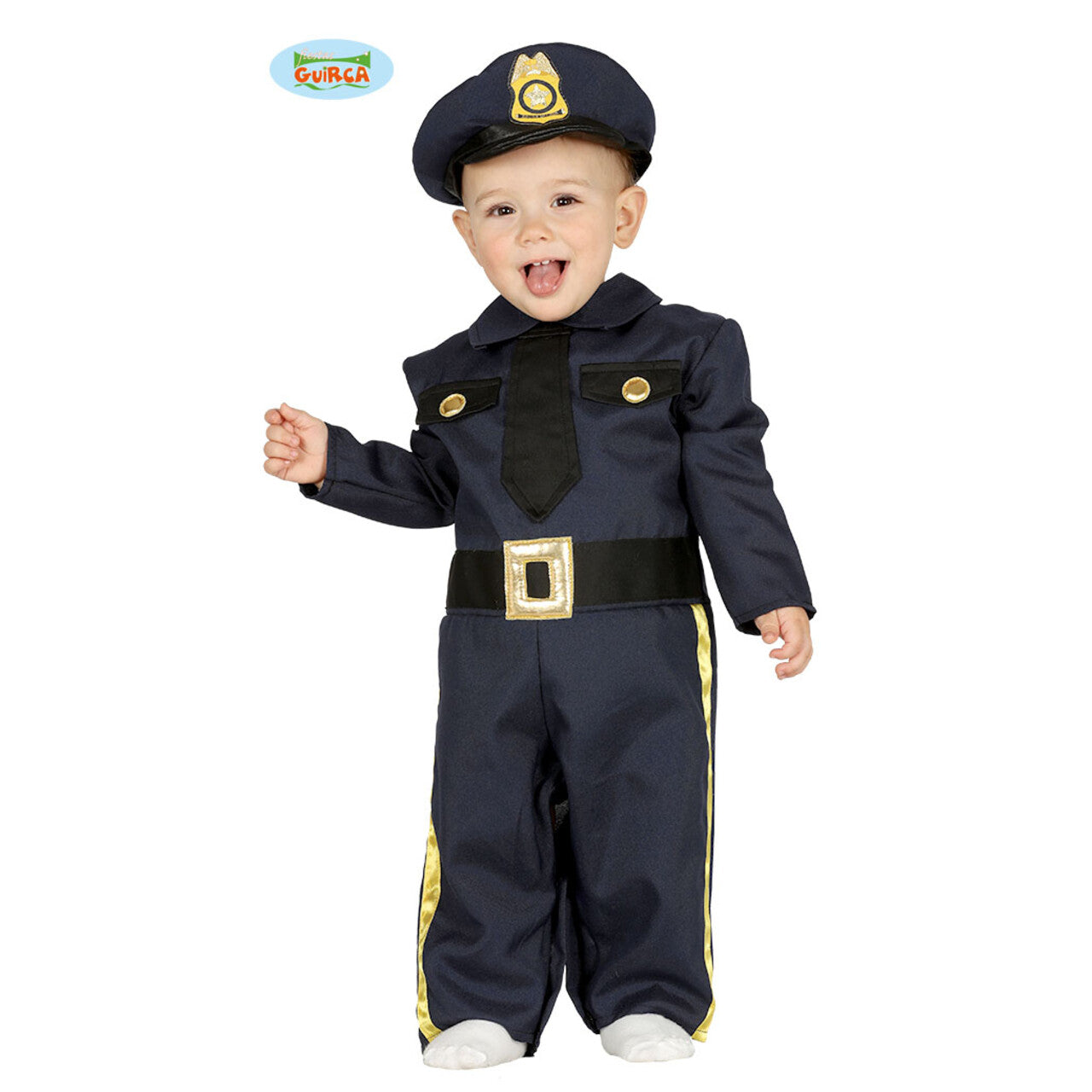 Op deze afbeelding zie je een Kostuums, van het merk Guirca. Brammetje Boevenvanger Politie Jongen Kostuum
