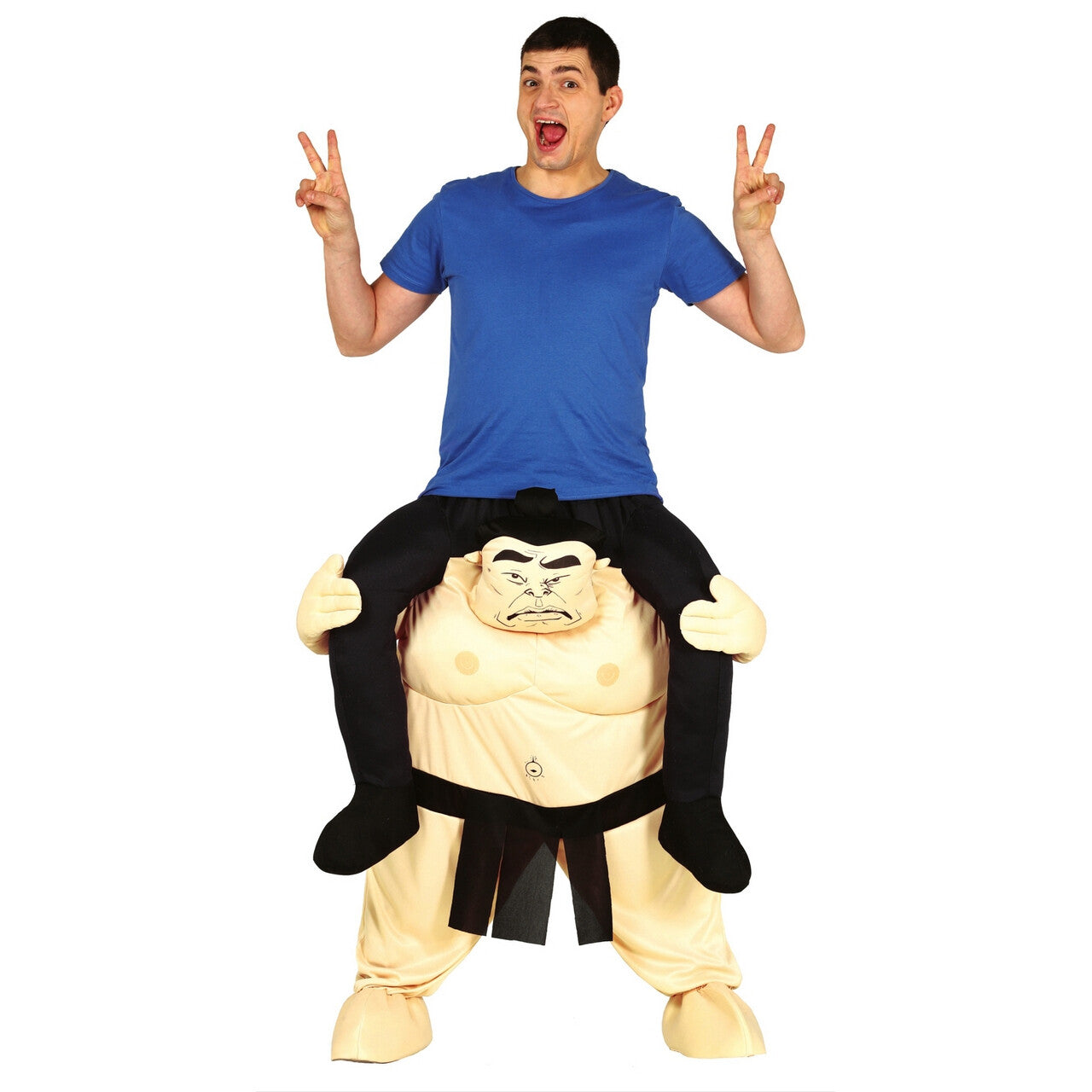 Op deze afbeelding zie je een Kostuums, van het merk Guirca. Op De Rug Van Een Japanse Sumo Worstelaar Man Kostuum