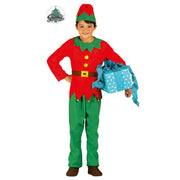 Op deze afbeelding zie je een Kostuums, van het merk Guirma. Rood Groene Kerstelf Santas Helper Kind Kostuum