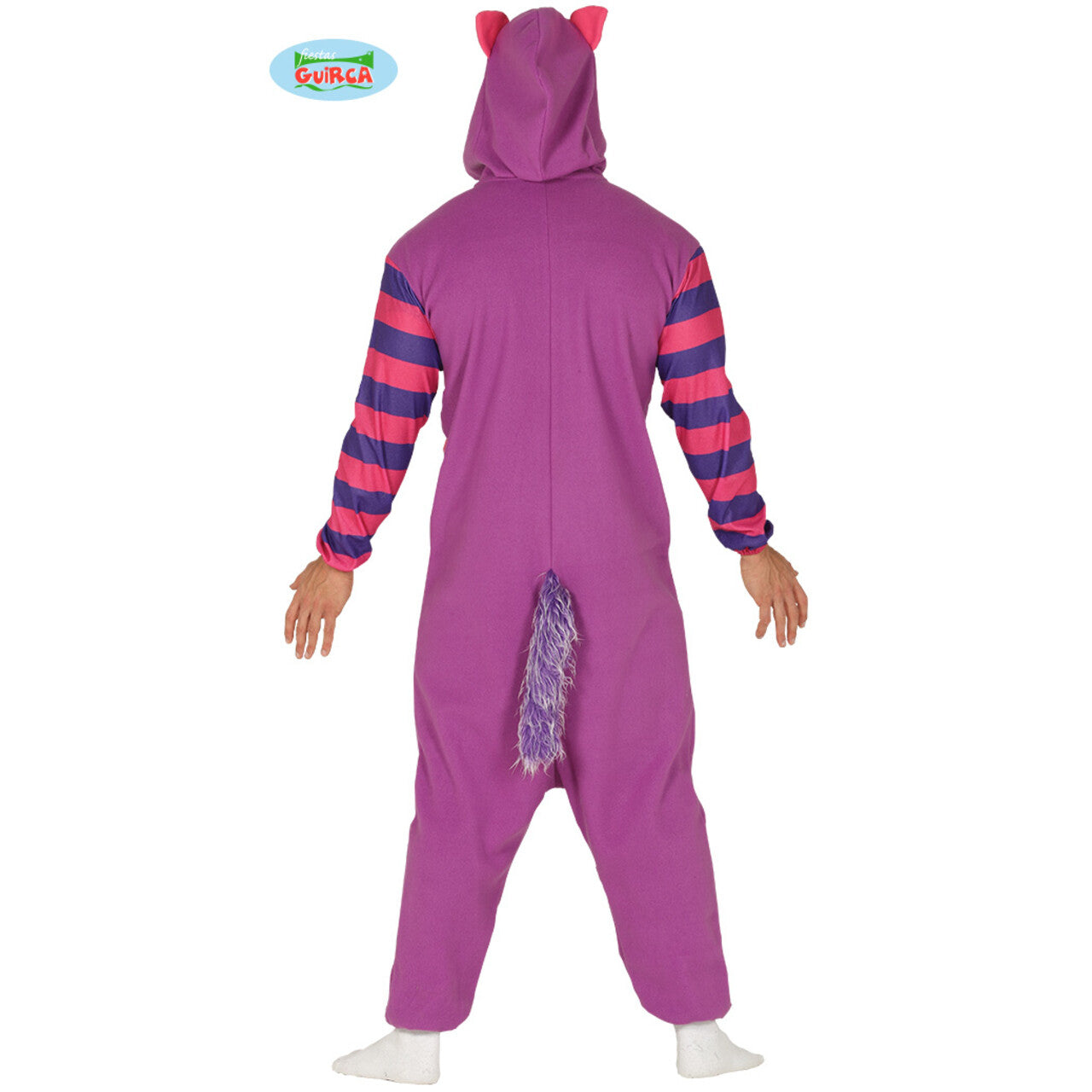 Op deze afbeelding zie je een Kostuums, van het merk Guirca. Paarse Gestreepte Sprookjes Kat Kostuum
