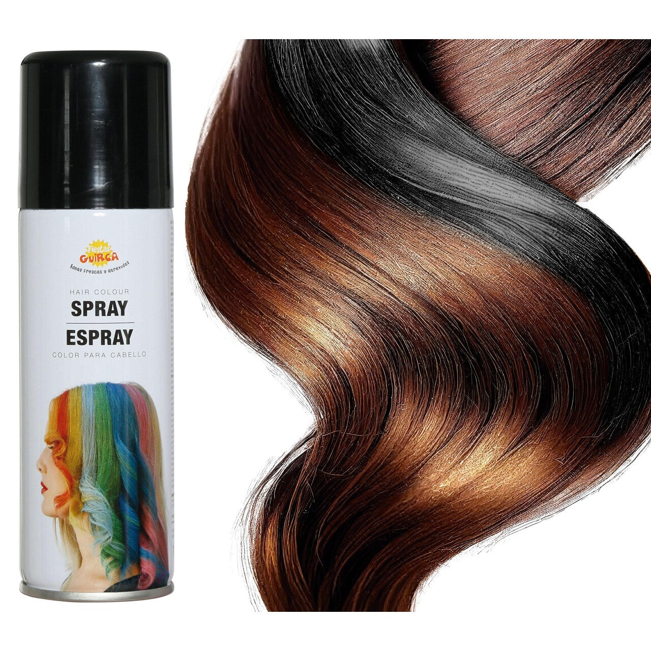 Op deze afbeelding zie je een Accessoires, van het merk Guirca. Fluorescerend Zwarte Haarspray