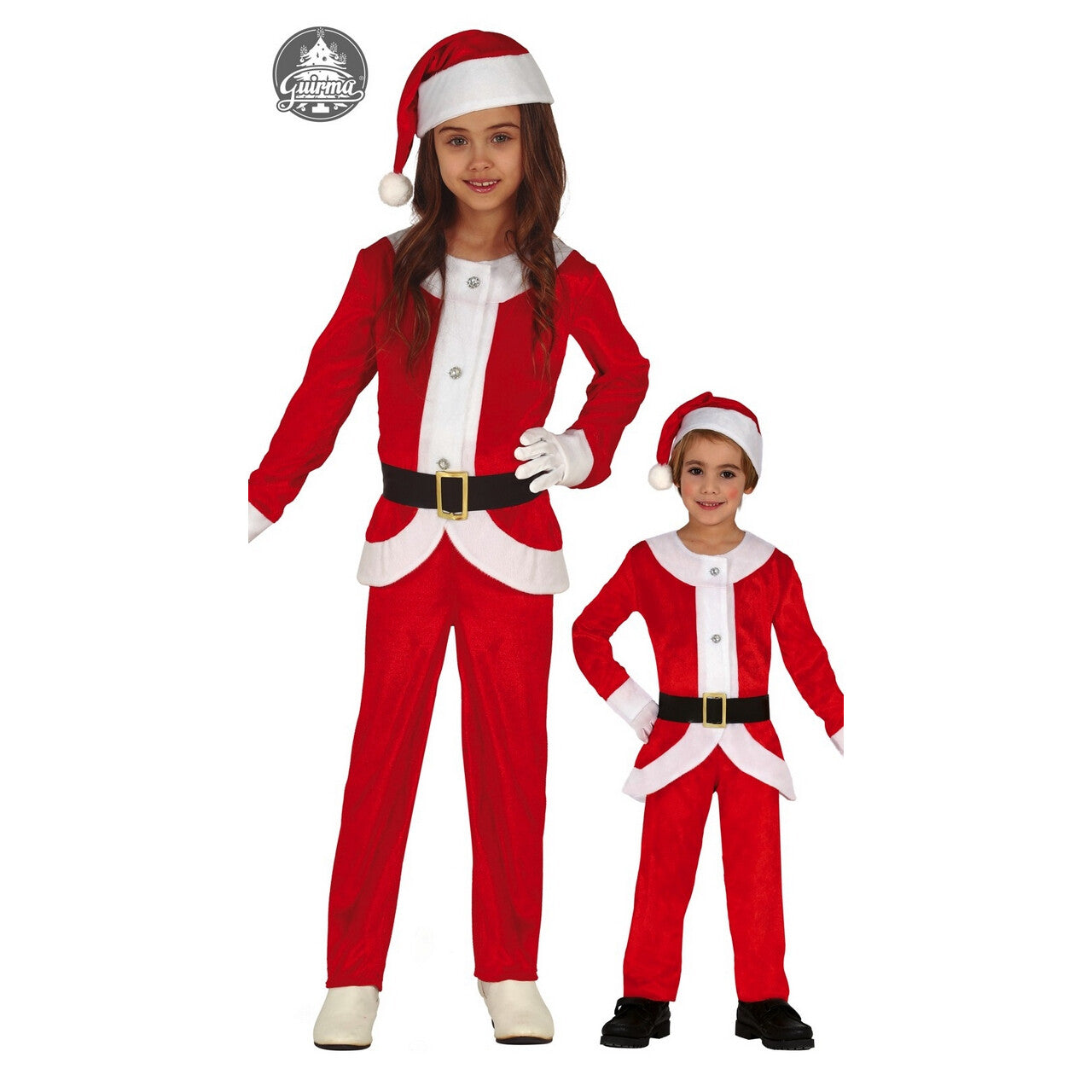 Op deze afbeelding zie je een Kostuums, van het merk Guirma. Kerstvrouwtje Kerstmannetje Father Christmas Kind Kostuum