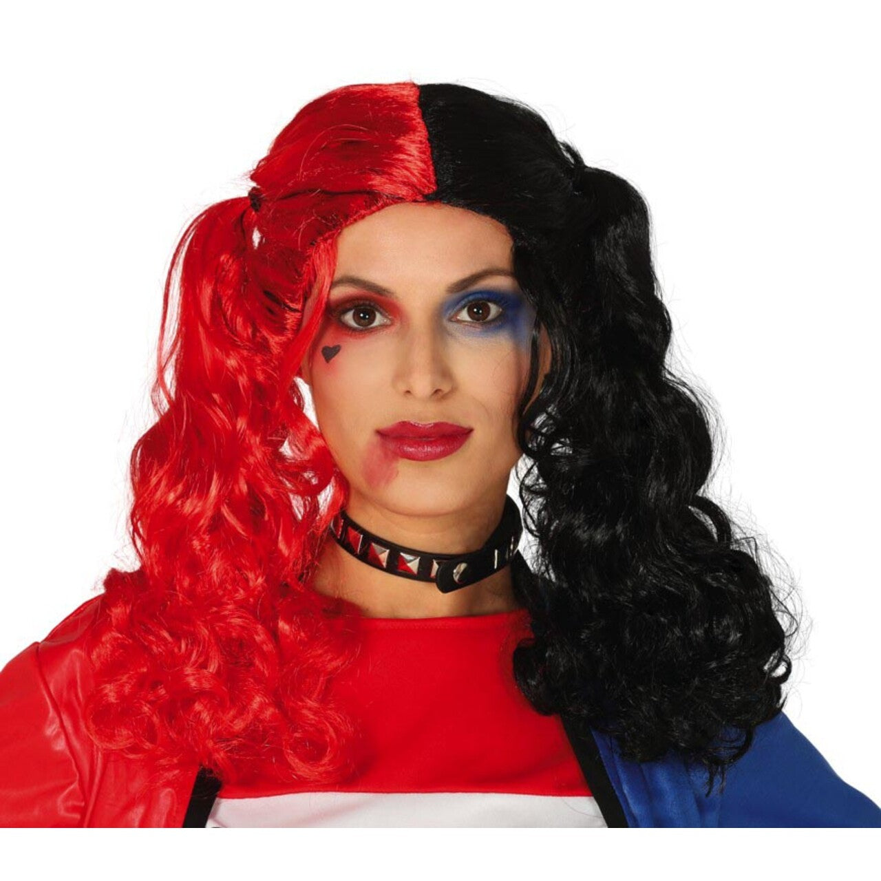 Op deze afbeelding zie je een Accessoires, van het merk Guirca. Harley Quin Pruik Zwart Rood