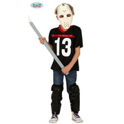 Op deze afbeelding zie je een Kostuums, van het merk Guirca. Friday The 13th American Football Jason Kind Jongen