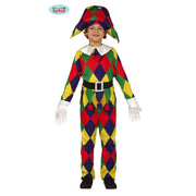 Op deze afbeelding zie je een Kostuums, van het merk Guirca. Geruite Harlekijn Vrolijke Kleuren Kind Kostuum