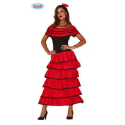 Op deze afbeelding zie je een Kostuums, van het merk Guirca. Flamenco Danseres Extremadura Vrouw Kostuum