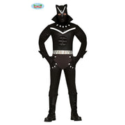 Op deze afbeelding zie je een Kostuums, van het merk Guirca. Stil Sluipende Zwarte Panter Ninja Superheld Man Kostuum