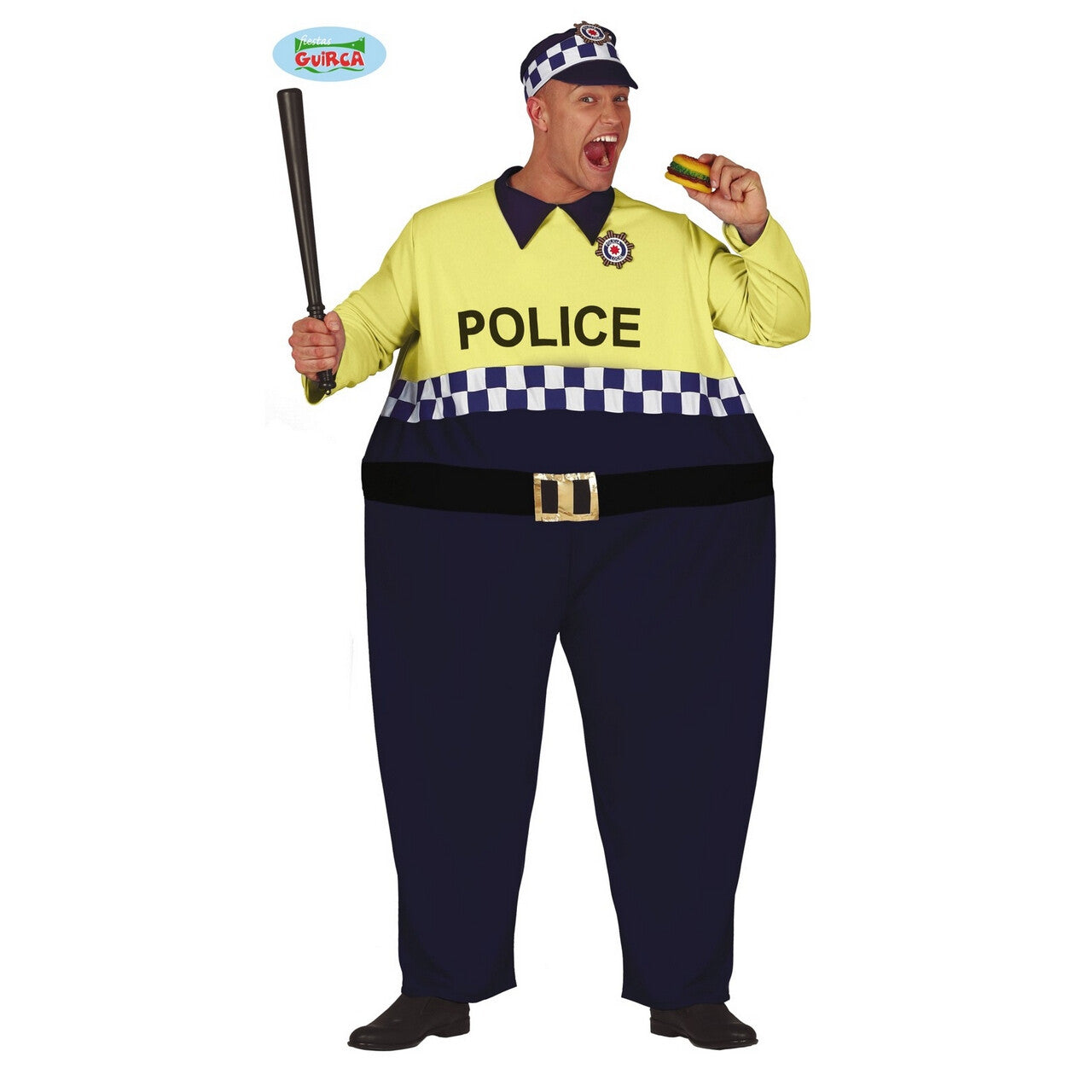 Op deze afbeelding zie je een Kostuums, van het merk Guirca. Bolle Verkeersagent Politie Man Kostuum