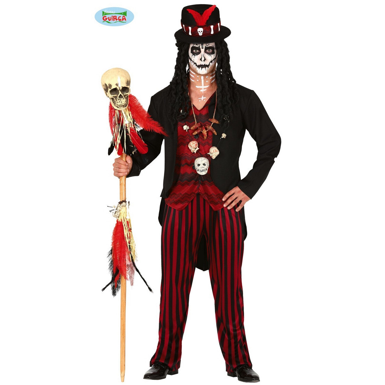 Op deze afbeelding zie je een Kostuums, van het merk Guirca. Voodoo Sjamaan Goeroe Man Kostuum