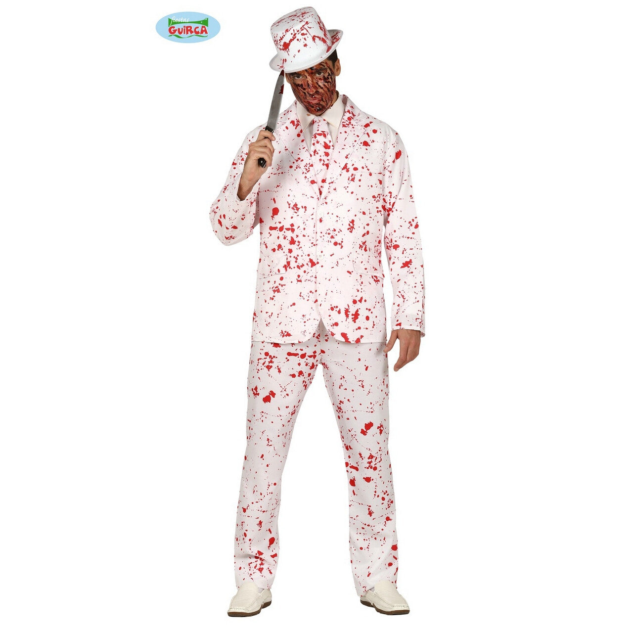 Op deze afbeelding zie je een Kostuums, van het merk Guirca. Bloederig Compleet Dolgedraaide Halloween Moordenaar Man Kostuum