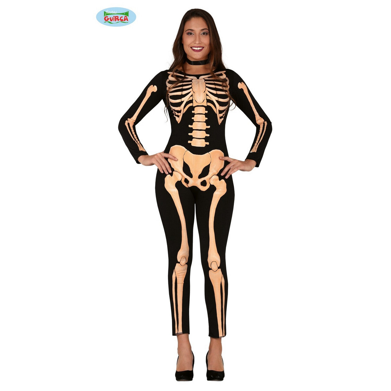 Op deze afbeelding zie je een Kostuums, van het merk Guirca. Dansend Geraamte Bodysuit Ballerina Vrouw Kostuum