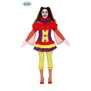 Op deze afbeelding zie je een Kostuums, van het merk Guirca. Bonte Grappige Clown Circus Krone Vrouw Kostuum