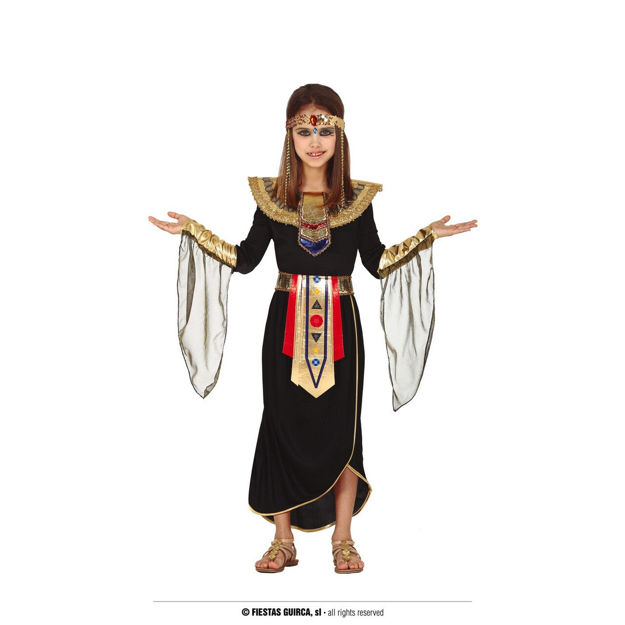 Op deze afbeelding zie je een Kostuums, van het merk Guirca. Egyptische Schonedame Bea Patra Meisje Kostuum