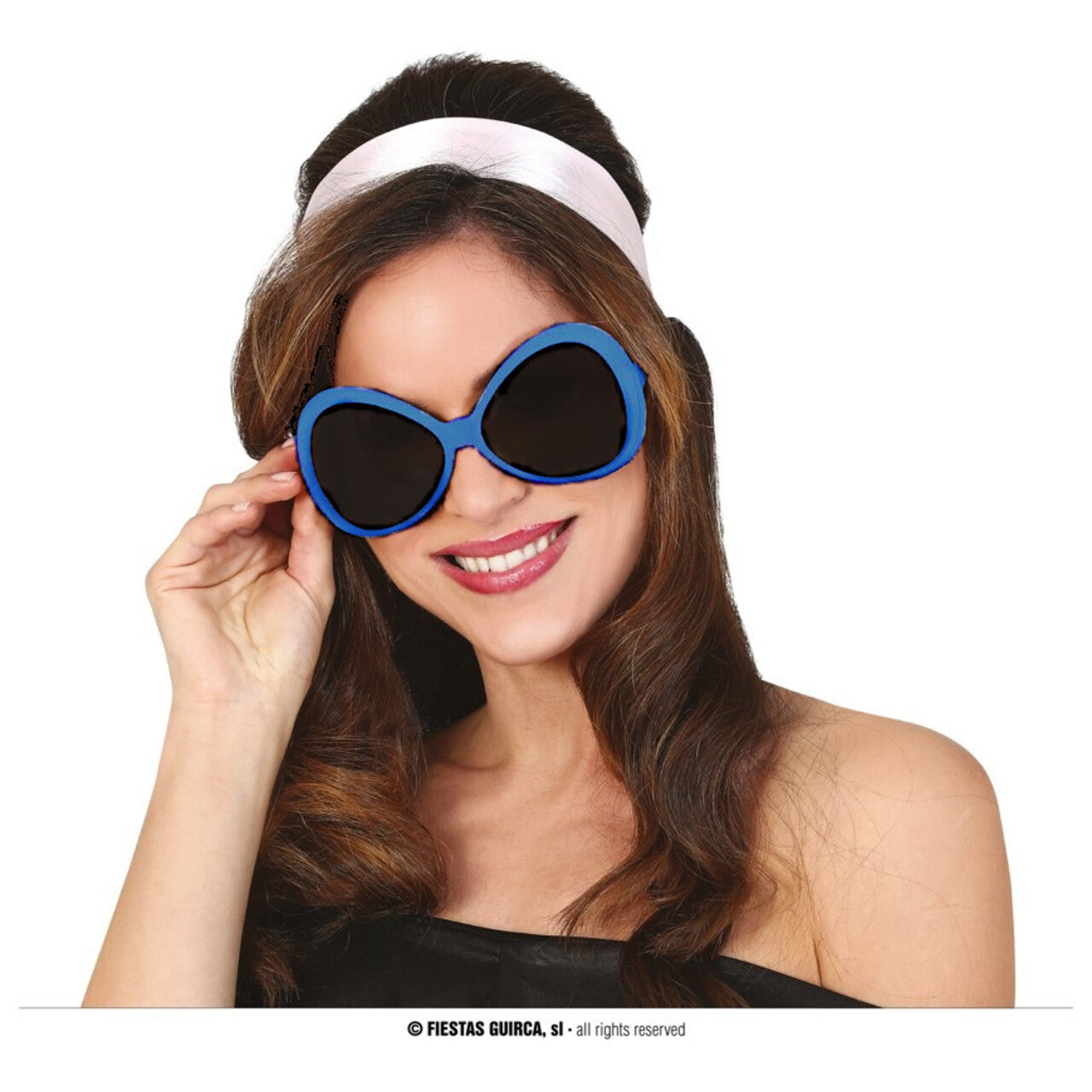 Op deze afbeelding zie je een Accessoires, van het merk Guirca. Blauwe Bril 70s