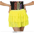 80s Kanten Rok Neon Geel Vrouw