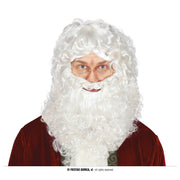 Op deze afbeelding zie je een Accessoires, van het merk Guirca. Witte Kerstman Pruik Met Baard