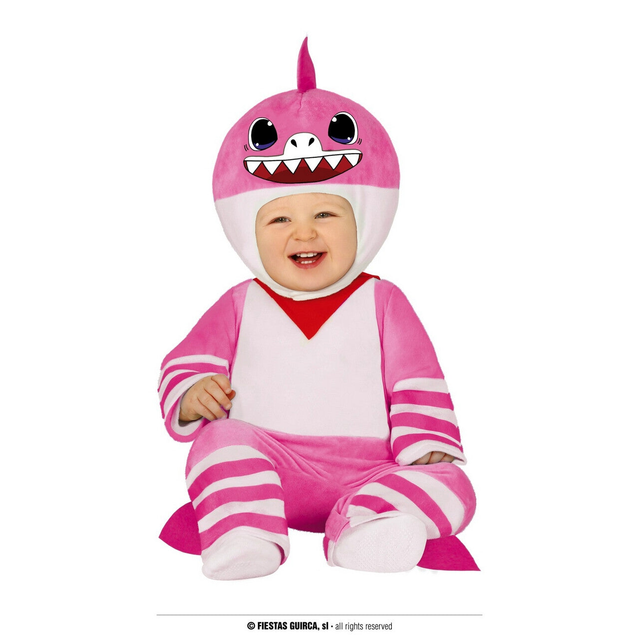 Op deze afbeelding zie je een Kostuums, van het merk Guirca. Roze Baby Haai In De Zee Kind Kostuum