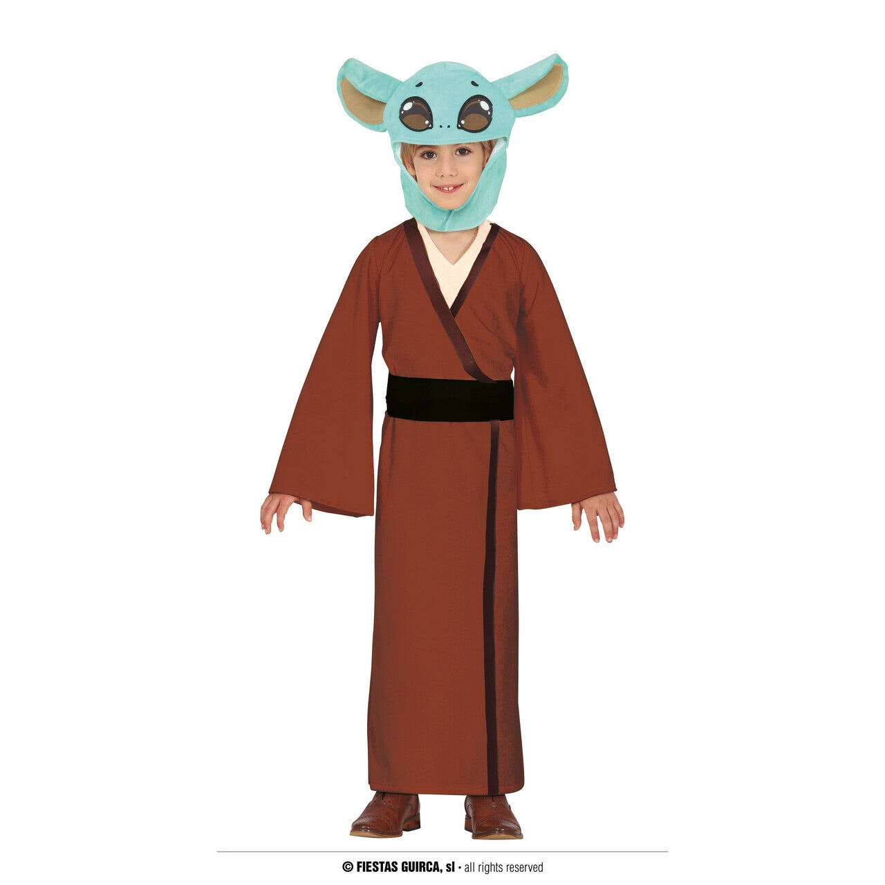 Op deze afbeelding zie je een Kostuums, van het merk Guirca. Child Baby Yoda Kind Kostuum
