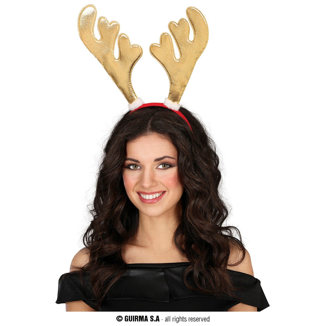 Op deze afbeelding zie je een Accessoires, van het merk Guirma. Hoofdband Rudolf Goud Gewei