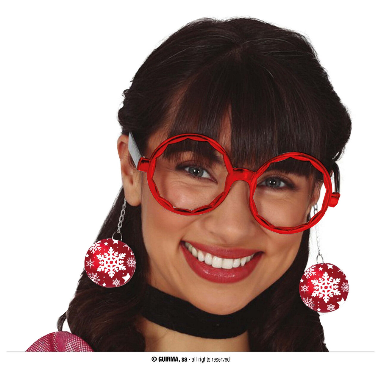 Op deze afbeelding zie je een Accessoires, van het merk Guirma. Bril Met Kerstballen