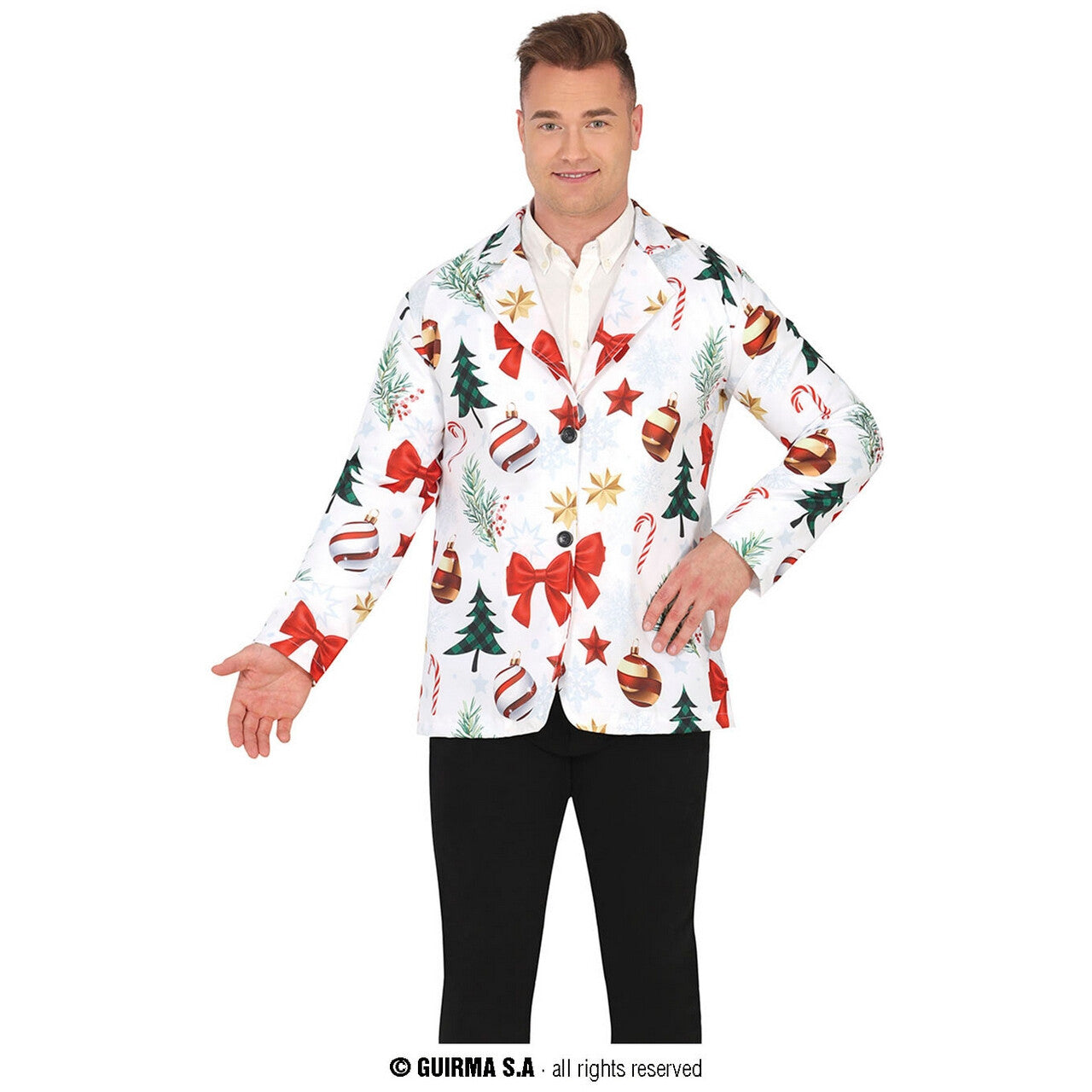 Op deze afbeelding zie je een Kostuums, van het merk Guirma. Sneeuw Witte Kerst Jas Man