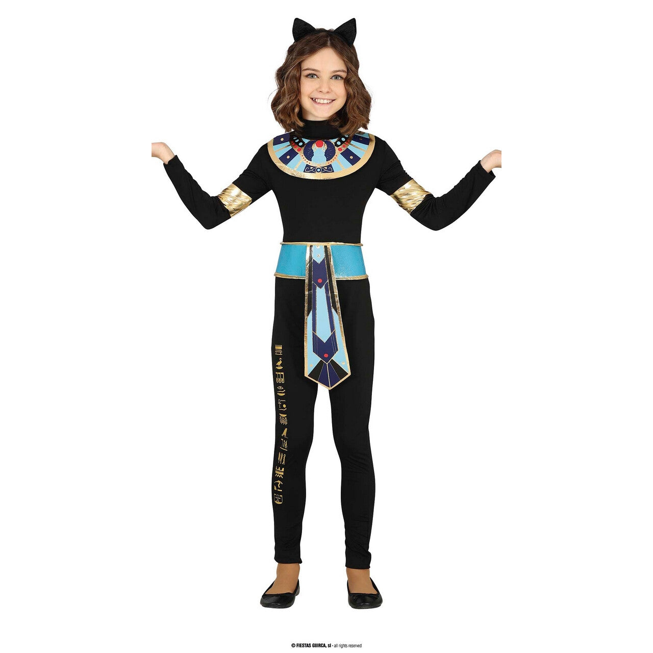 Op deze afbeelding zie je een Kostuums, van het merk Guirca. Cleocatra Egypthische Kat Meisje Kostuum