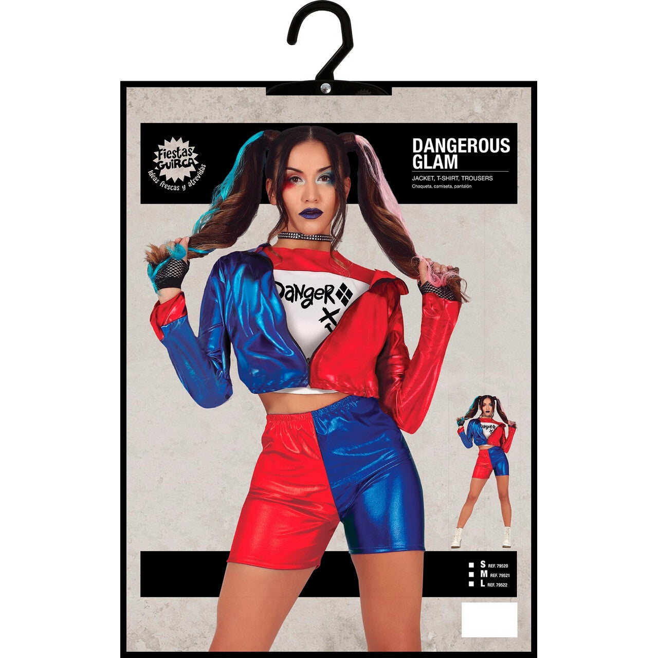 Op deze afbeelding zie je een Kostuums, van het merk Guirca. Danger Glam Harley Quinn Vrouw Kostuum