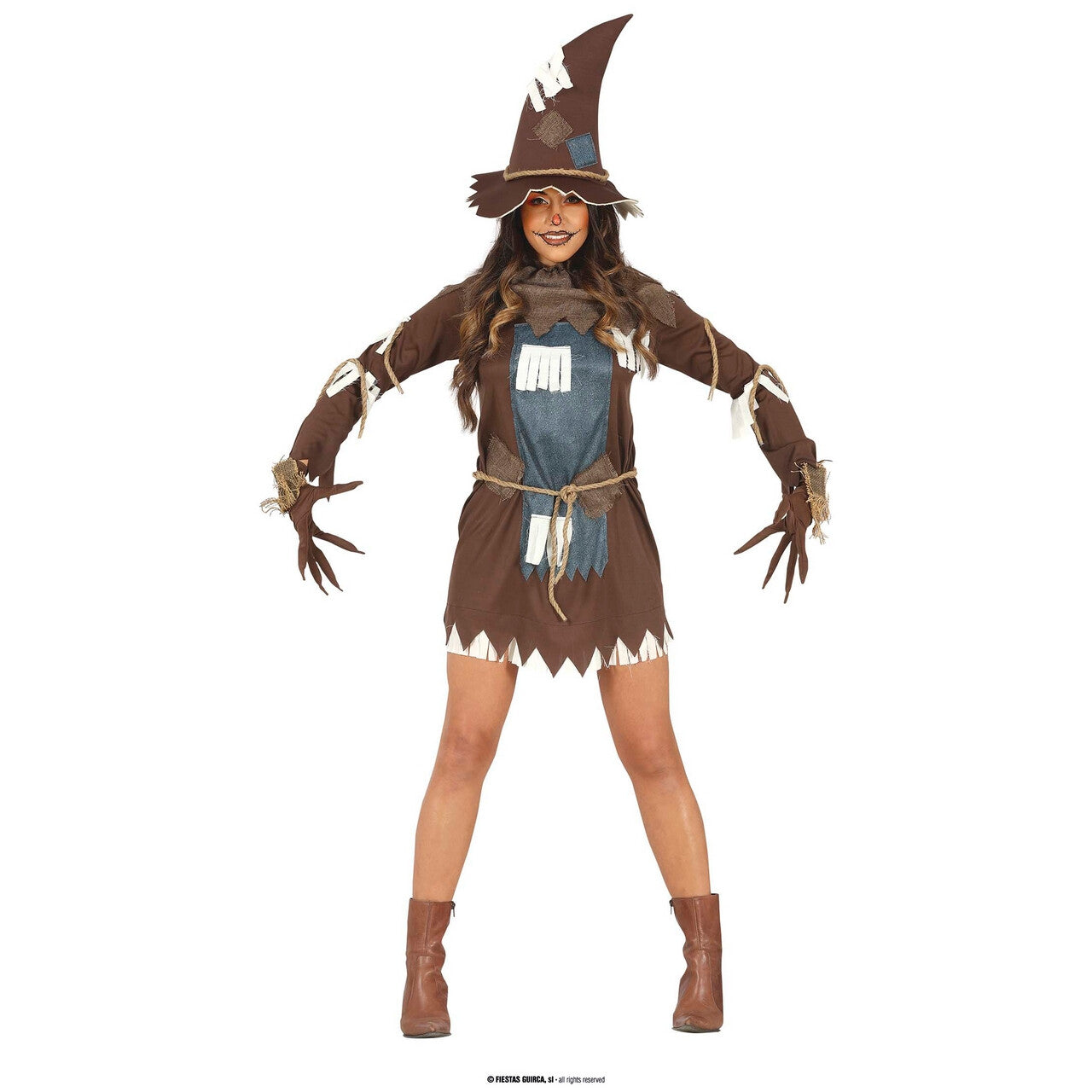 Op deze afbeelding zie je een Kostuums, van het merk Guirca. Scare The Crow Karen Vrouw Kostuum