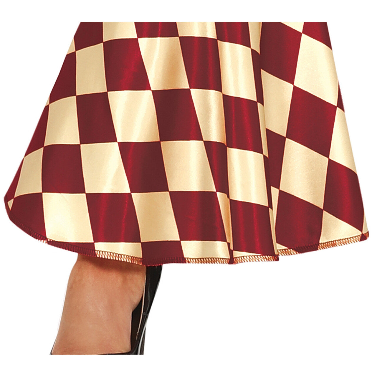 Op deze afbeelding zie je een Kostuums, van het merk Guirca. Checkered Horror Clown Vrouw Kostuum