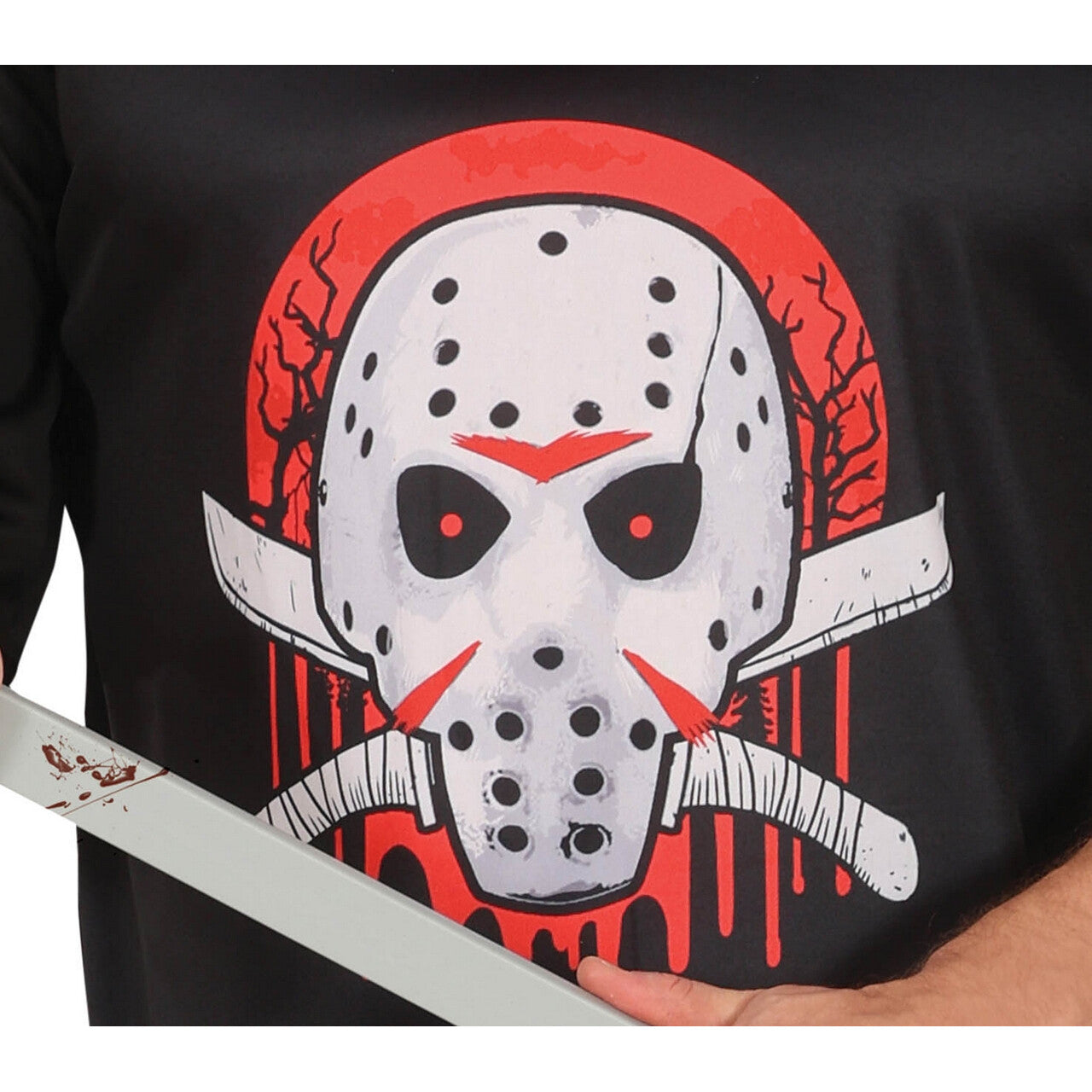 Op deze afbeelding zie je een Kostuums, van het merk Guirca. IJskoude Gevaarlijke Hockey Speler Man Kostuum