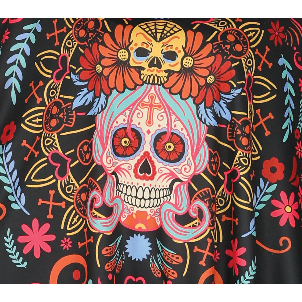 Op deze afbeelding zie je een Kostuums, van het merk Guirca. Mexicaanse Dag Van De Doden Poncho Vrouw Kostuum