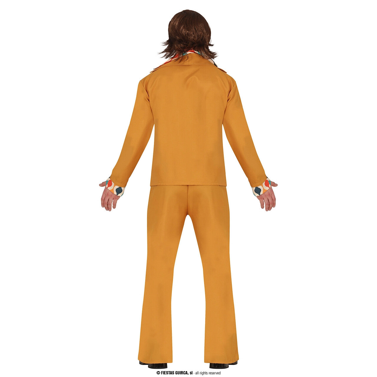 Op deze afbeelding zie je een Kostuums, van het merk Guirca. Disco Jaren 70 Justin De Orange Man Kostuum