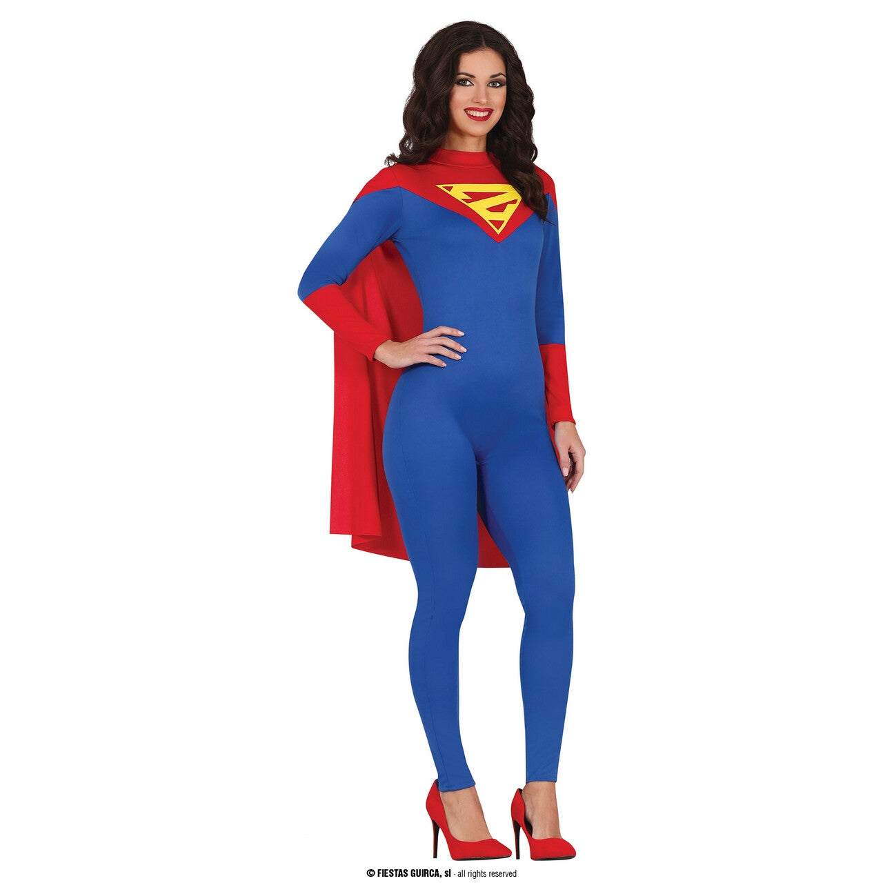 Op deze afbeelding zie je een Kostuums, van het merk Guirca. Zoeper Girl Superheld Vrouw Kostuum