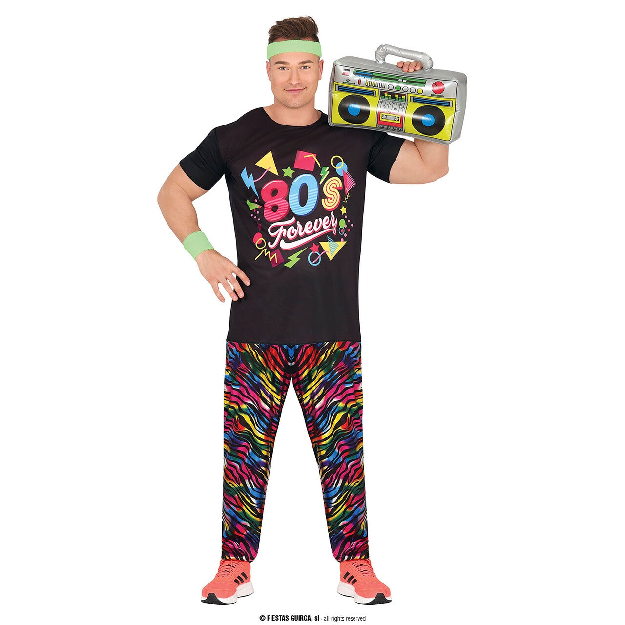 Op deze afbeelding zie je een Kostuums, van het merk Guirca. 80s Forever Turn Up The Base Man Kostuum