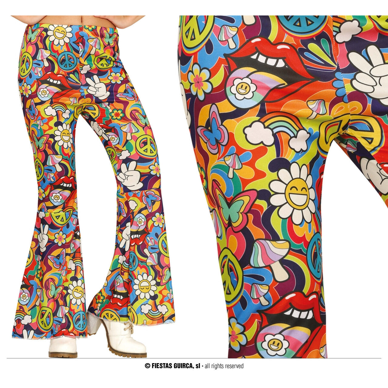 Op deze afbeelding zie je een Kostuums, van het merk Guirca. Flower Power Broek Sheila Vrouw