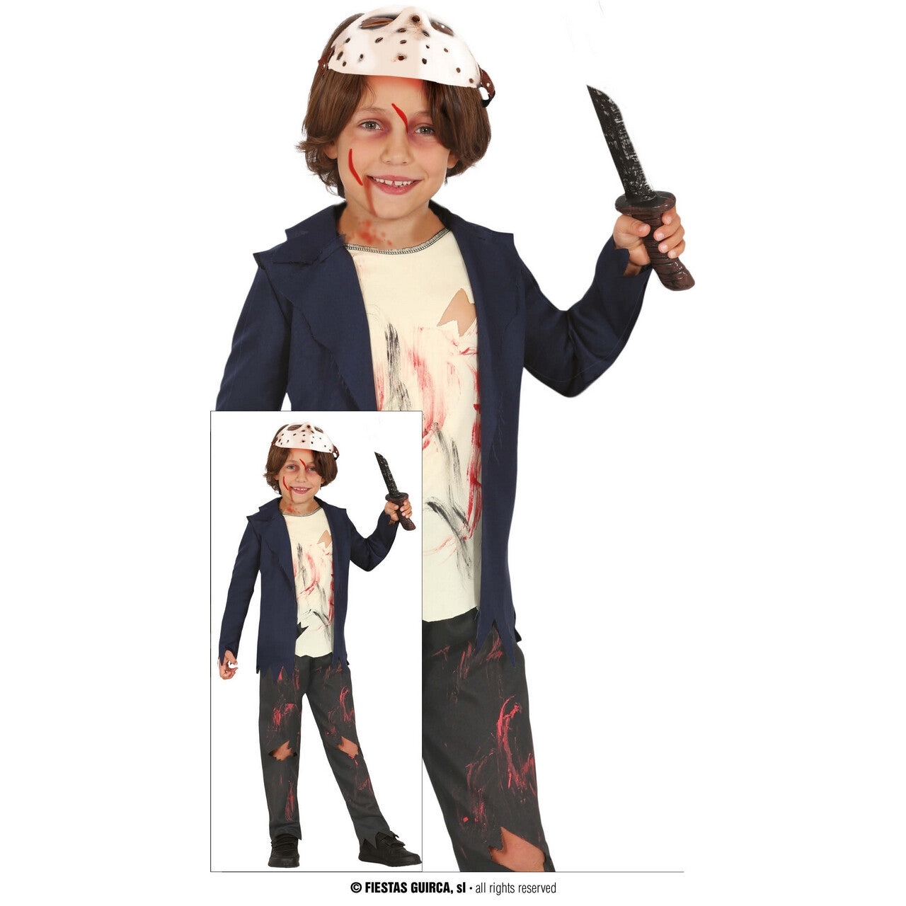 Op deze afbeelding zie je een Kostuums, van het merk Guirca. Gewelddadige Halloween Killer Jongen Kostuum