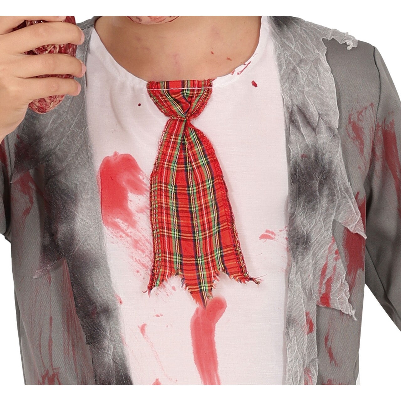 Op deze afbeelding zie je een Kostuums, van het merk Guirca. Hongerige Zombie Scholier Jongen Kostuum