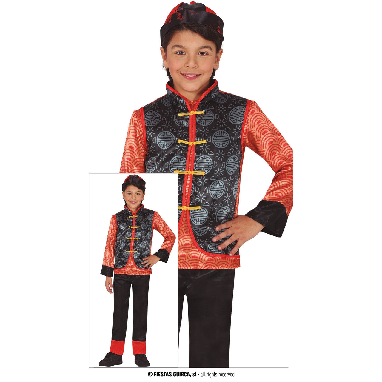 Op deze afbeelding zie je een Kostuums, van het merk Guirca. Chun Tao Chinees Jongen Kostuum