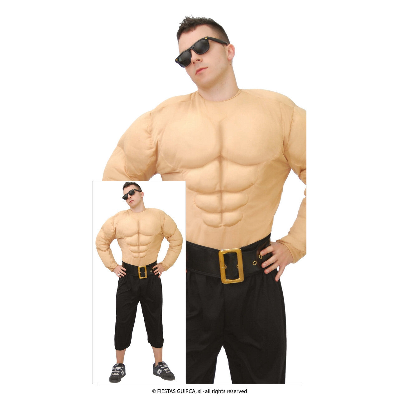 Op deze afbeelding zie je een Kostuums, van het merk Guirca. Mega Gespierde Bodybuilder Arnold Man