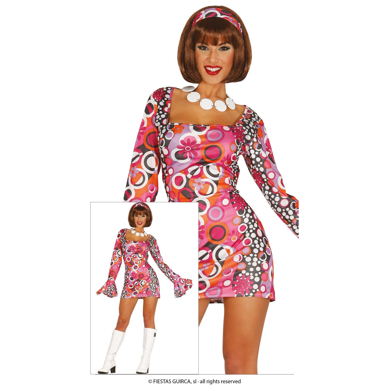 Op deze afbeelding zie je een Kostuums, van het merk Guirca. Bubbly Dolly Dance Vrouw Kostuum